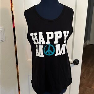 Black 'Happy Mom' Tank Top